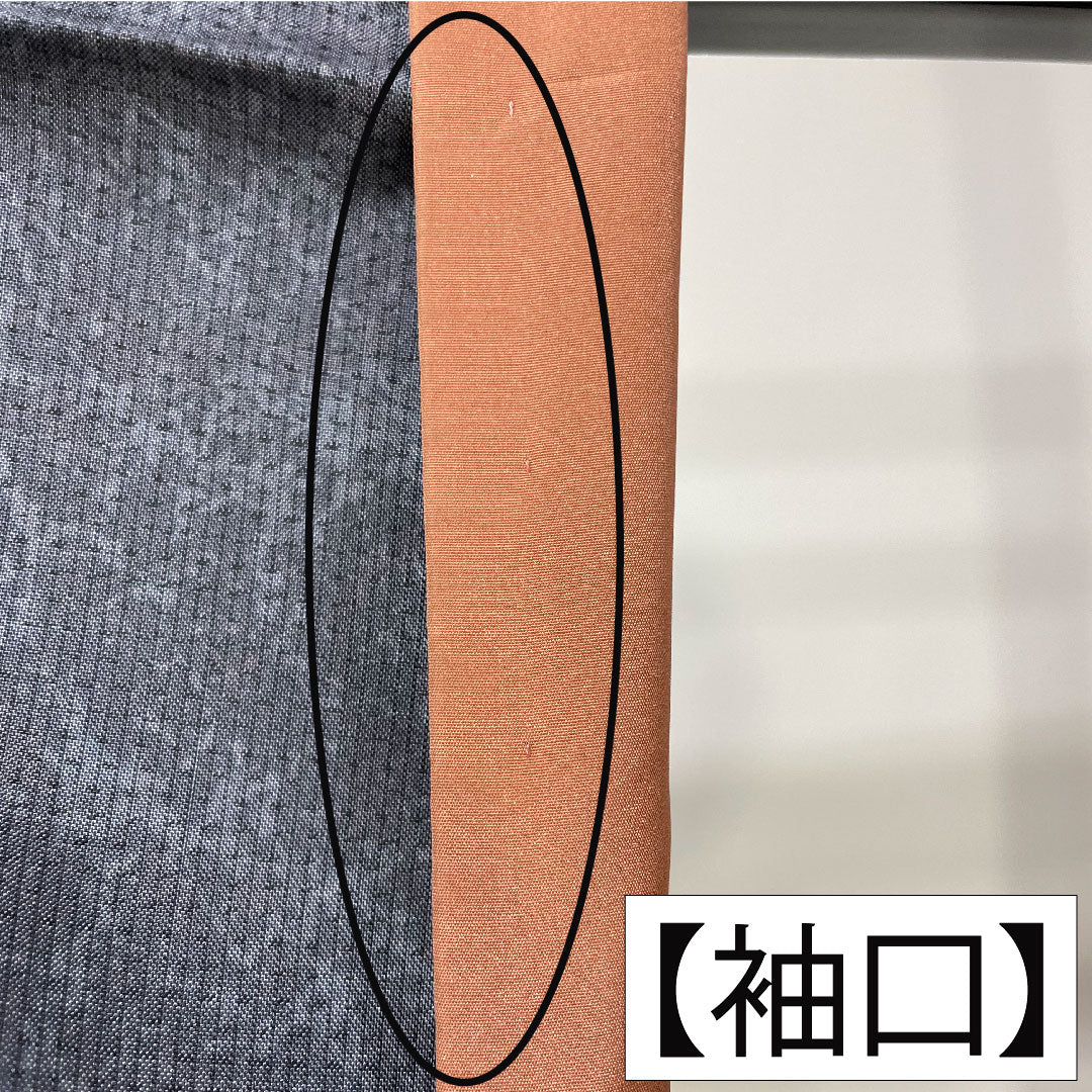 訪問着 正絹 袷 身丈161cm 裄丈63cm 灰青色 大島紬 草花模様 作家物 Aランク グレー系 1112004013422