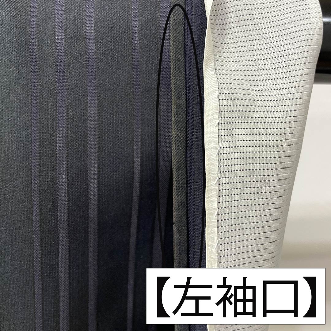 夏物 正絹 色無地 身丈161cm 裄丈63cm 竪絽 ボカシ染 うそつき襦袢 絽 Aランク 黒系 1132002723410