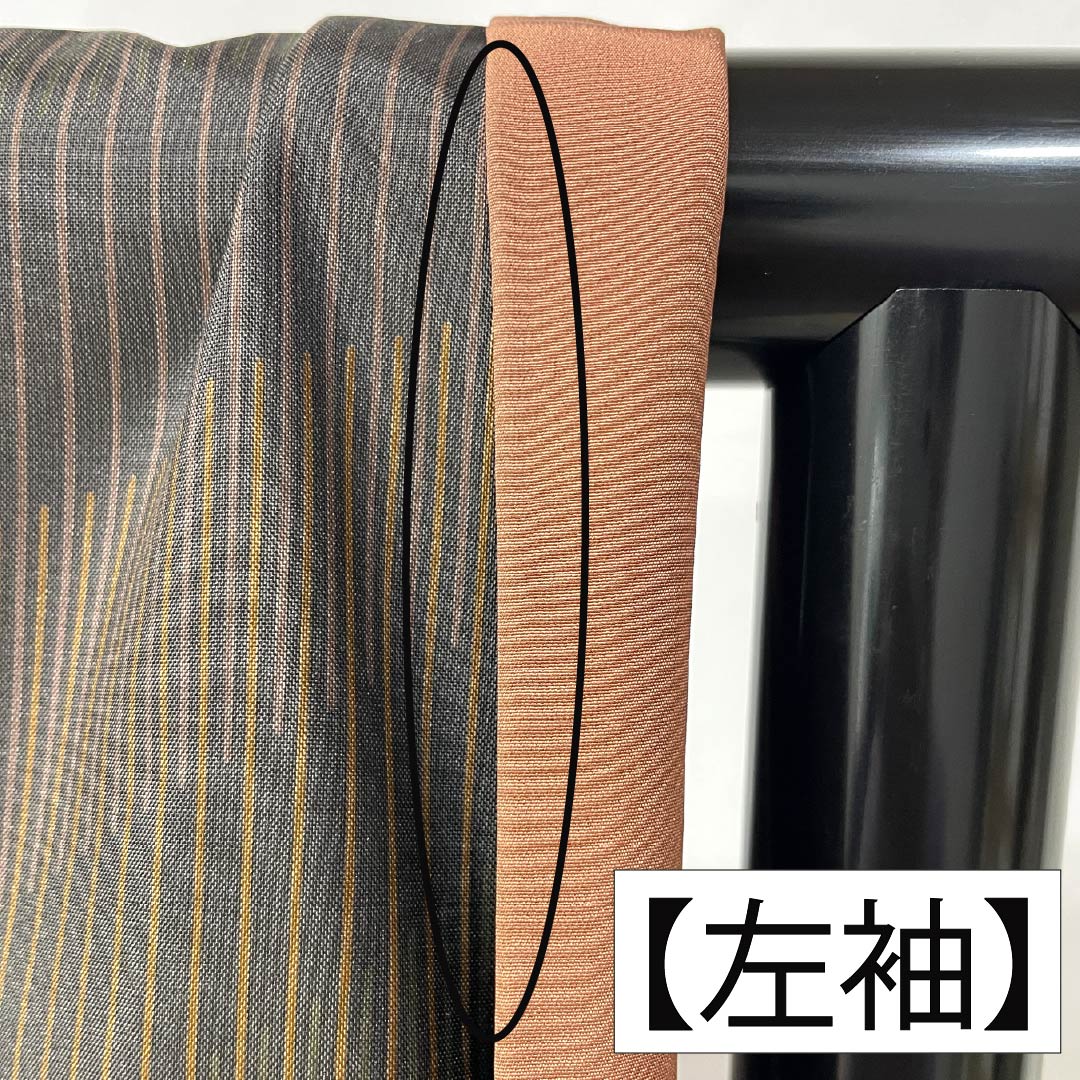 小紋 正絹 Aランク 身丈157.5cm 裄丈64.5cm 袷 抽象模様 黒系 1115006413310