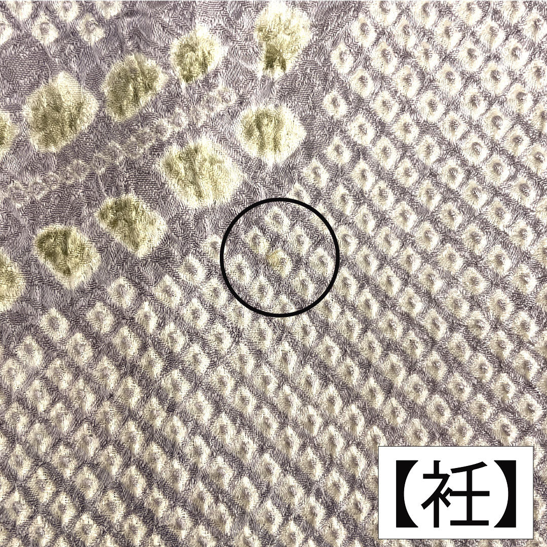 訪問着 正絹 袷 身丈161.5cm 裄丈61.5cm 淡紫色(たんししょく) 総絞り 辻ヶ花 Aランク 紫系 1112005473420