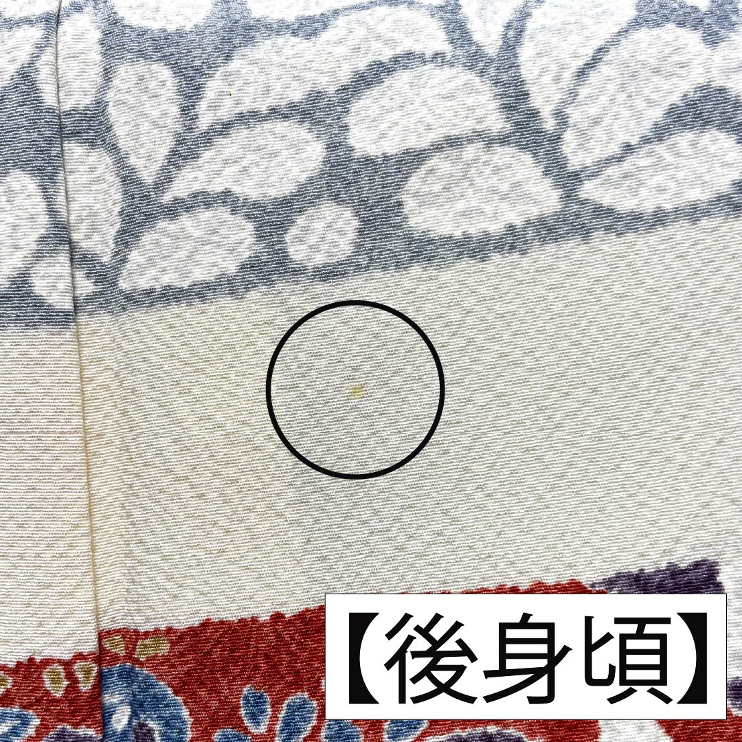 訪問着 正絹 Sランク 袷 身丈156.5cm 裄丈63.5cm 練色(ねりいろ) 京友禅 横段 古典柄 クリーム系 1112007712315