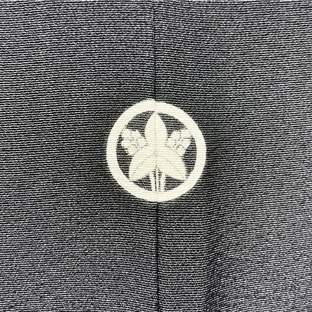 黒留袖 身丈150cm 裄丈63.5cm 袷 桐屋翠山工房 辻ヶ花 丸に沢瀉 正絹 Sランク 五つ紋 黒系 1111001122110