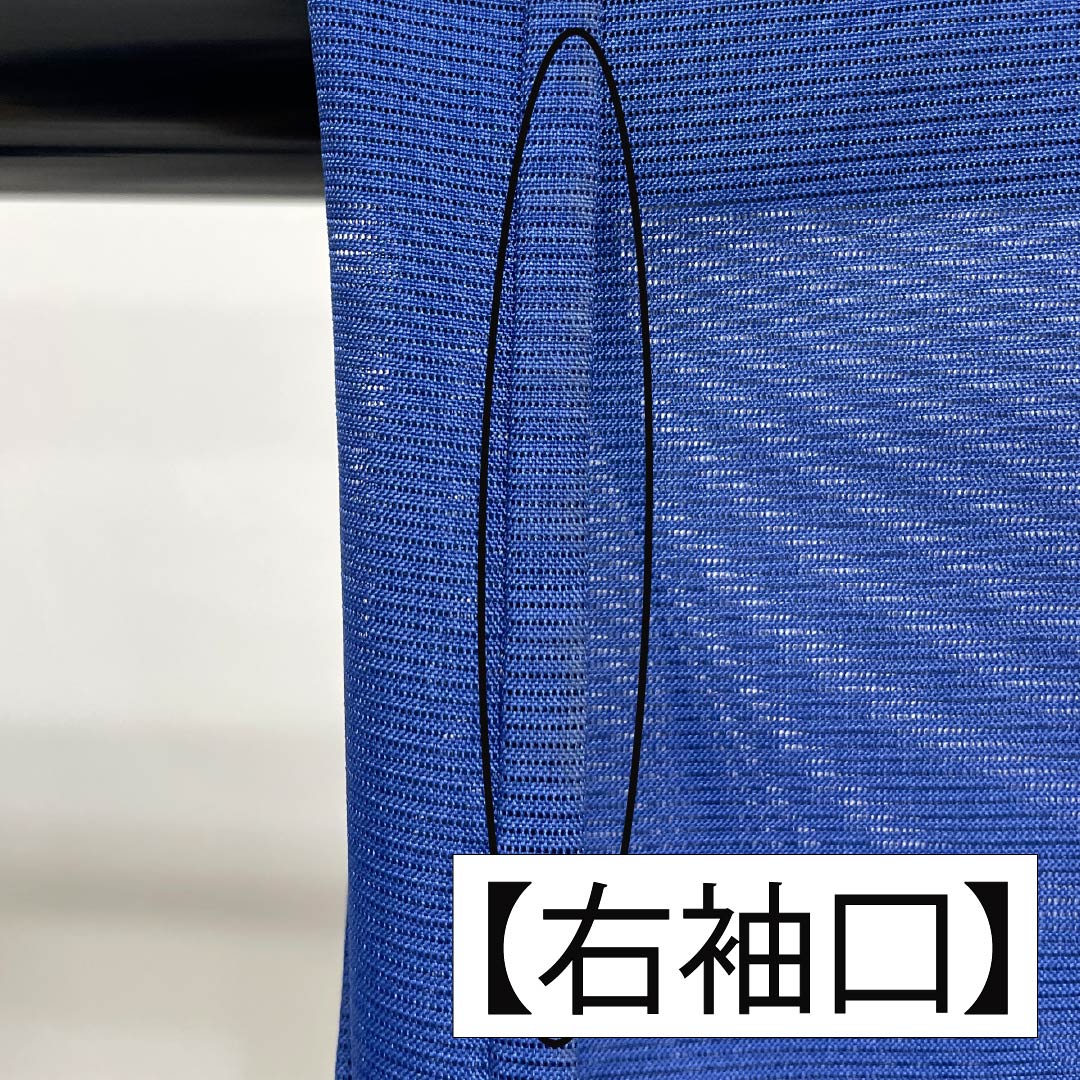 夏物 ポリエステル 色無地 Aランク 身丈171.5cm 裄丈66cm 瑠璃色(るりいろ) 洗える着物 絽 青系 1132003233617