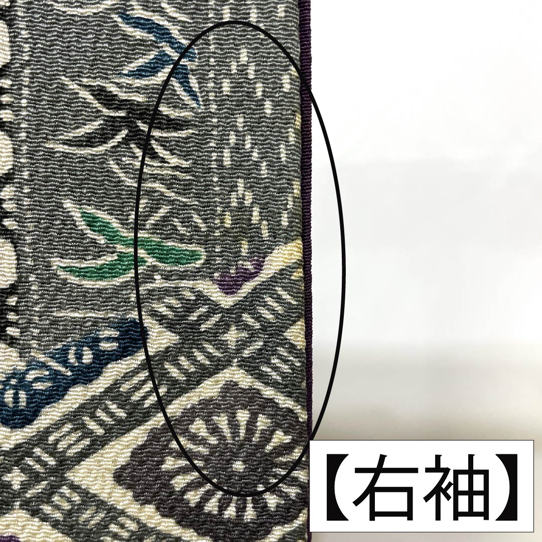 訪問着 正絹 Bランク 袷 身丈157cm 裄丈65cm 燻銀色(いぶしぎんいろ) 江戸紅型 五味桂子 作家物 グレー系 1112007054322