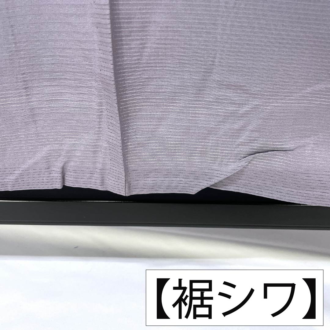 夏物 正絹 色無地 Aランク 身丈154.5cm 裄丈63cm 灰紫色(はいむらさきいろ) 丸に中陰剣花菱 一つ紋 絽 紫系 1132003713220