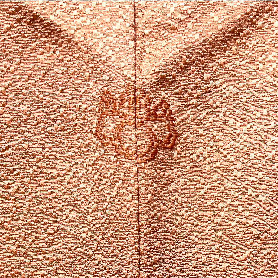 色無地 正絹 桃染色 百貫達雄 加賀友禅 五三桐 身丈158cm 裄丈62.5cm 袷 Aランク ピンク系 1114000953313