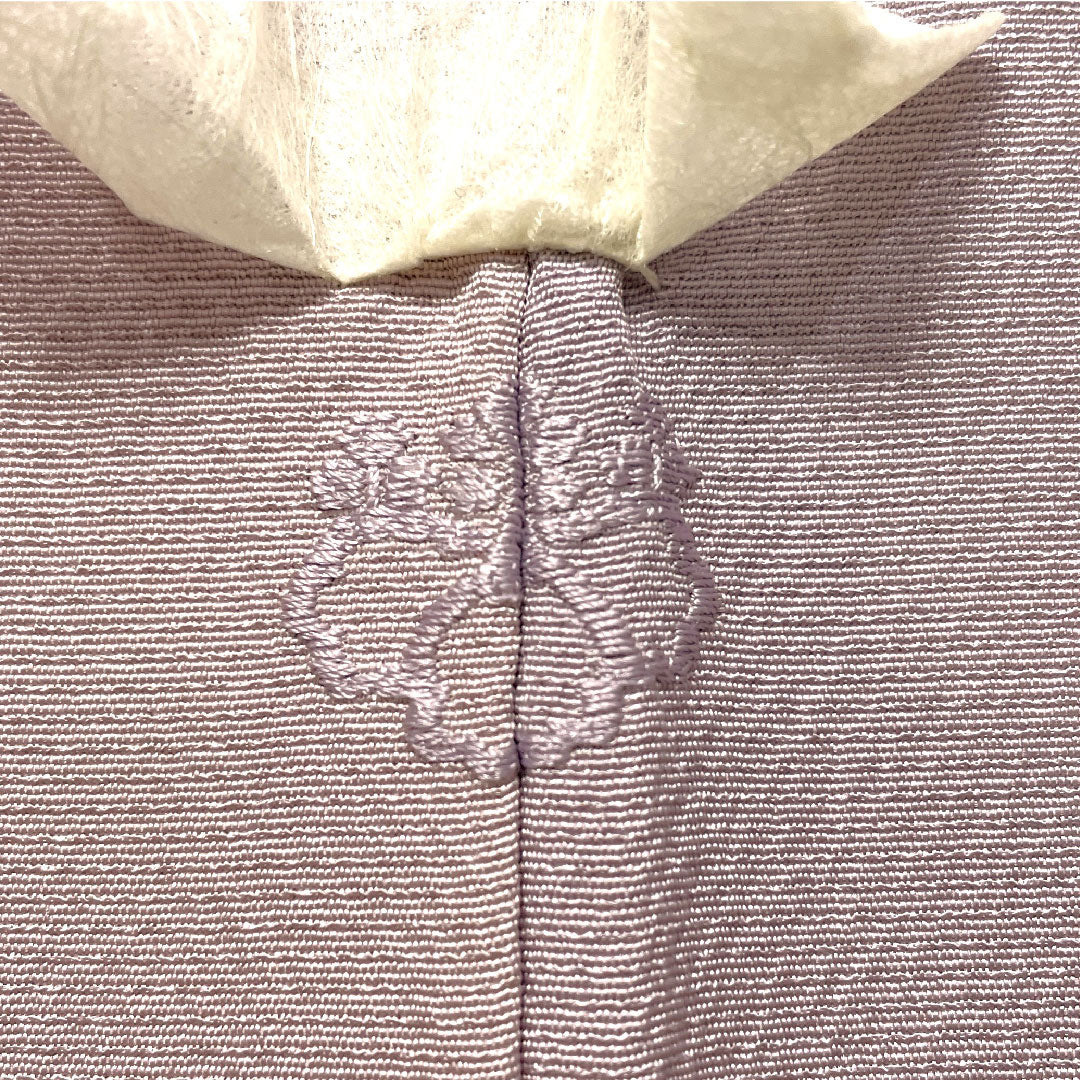 色無地 正絹 身丈159cm 裄丈66cm 素無地 斉藤三才 作家物 丹後ちりめん 袷 Sランク 紫系 1114001762320