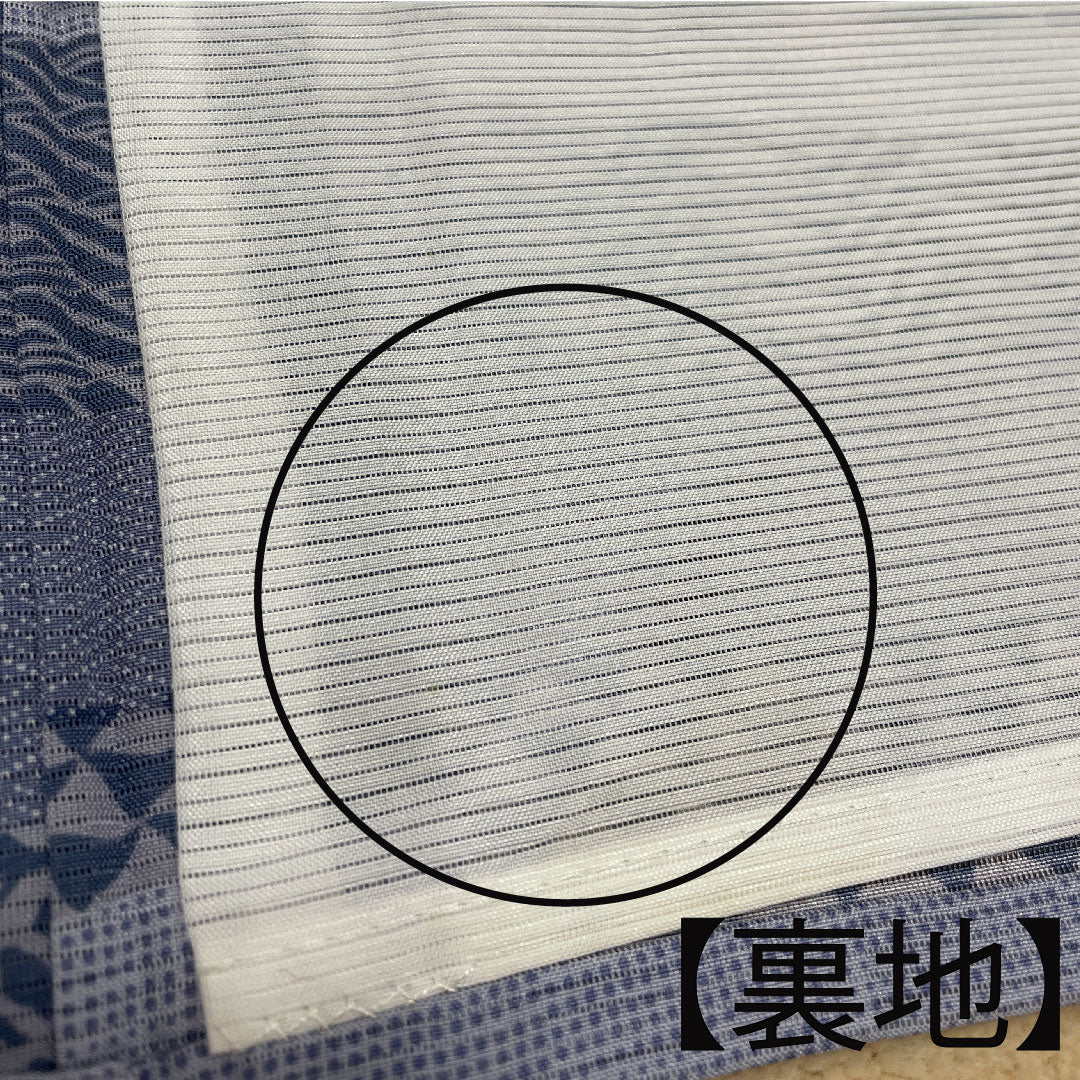Summer kimono, polyester, komon, length 155.5cm, sleeve length 61.5cm, washable kimono, Edo komon, stencil dyeing, with basting thread, silk, A rank, gray, 1132000453322