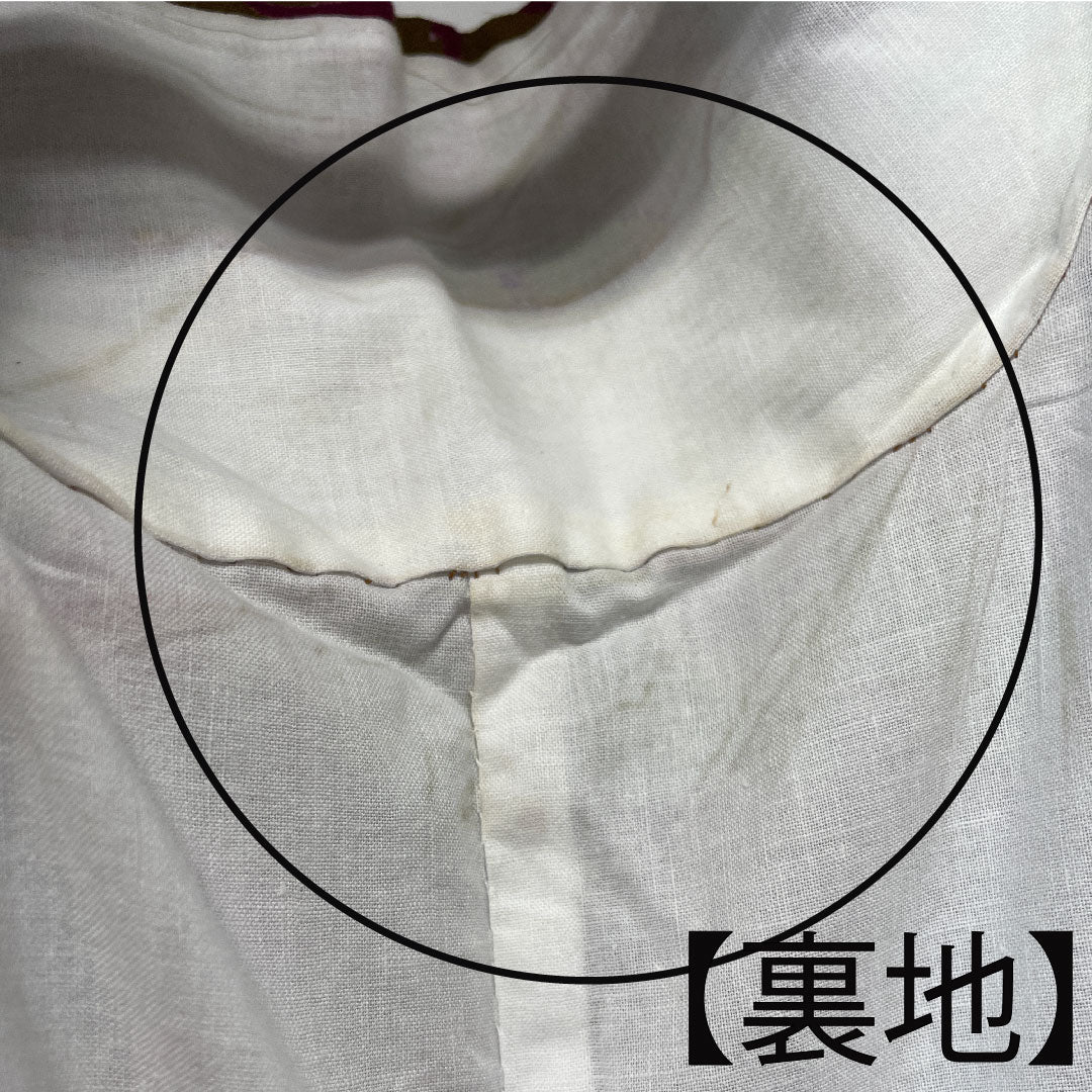 浴衣 伽羅色 蝶 薔薇 木綿 Aランク 単衣 身丈160.5cm 裄丈64.5cm 茶系 1118001743414