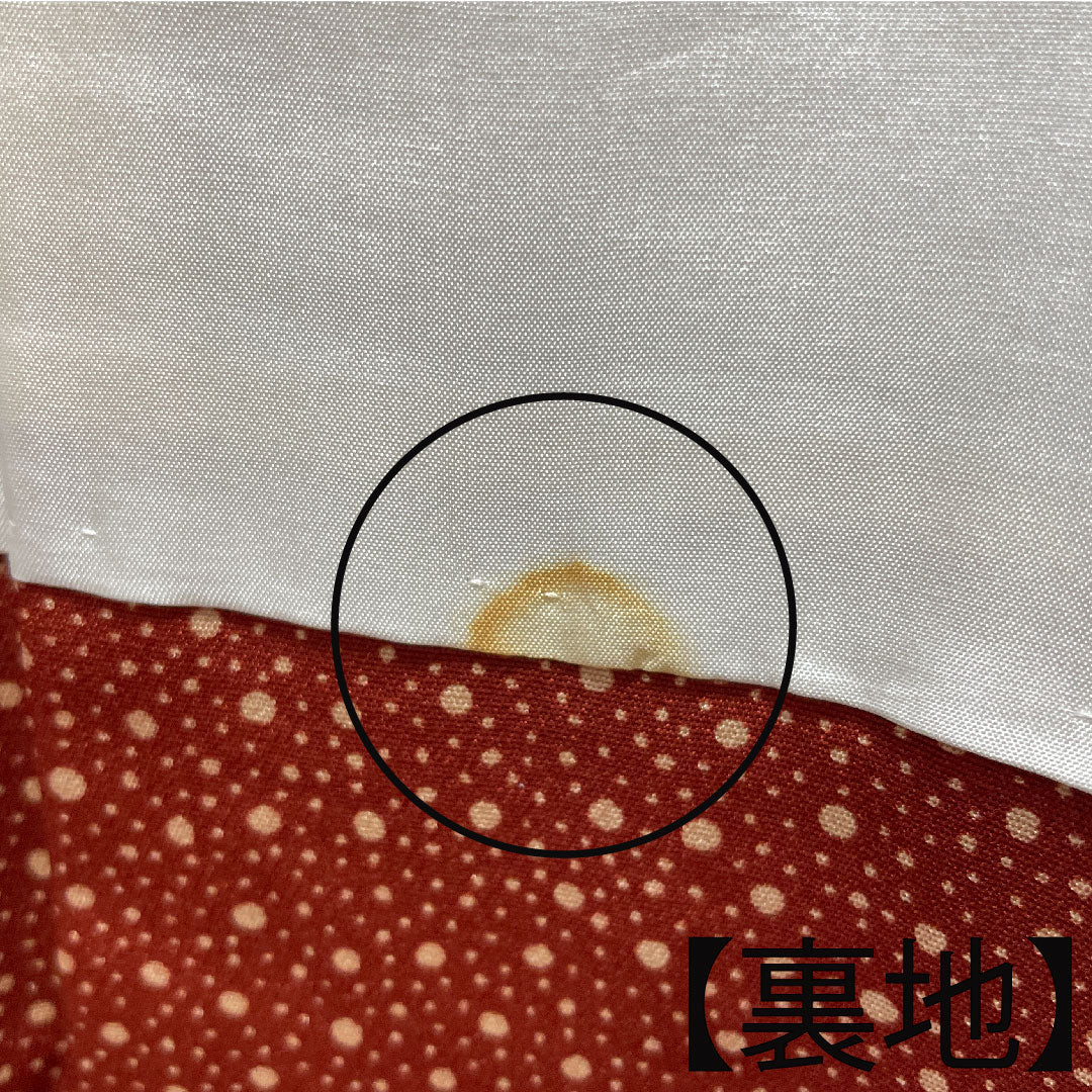 訪問着 正絹 袷 身丈161cm 裄丈64cm 白橡色 型染 草花模様 Bランク 黄系 1112002934423