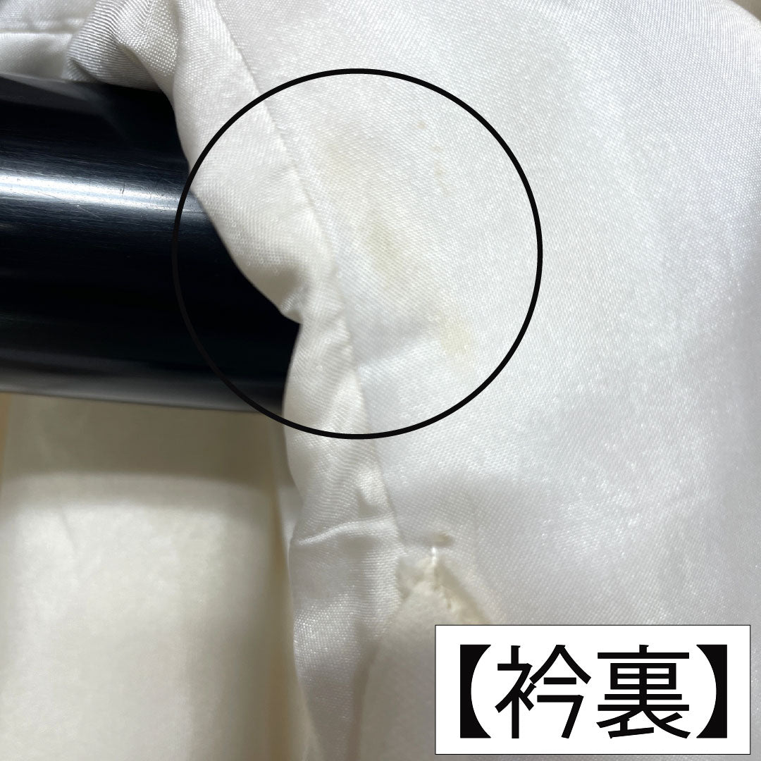 白無垢 正絹 Bランク 身丈185cm 裄丈62.5cm 唐織 鶴 松 菊 袷 白系 1110000974911
