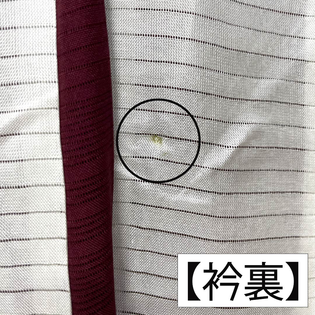 夏物 正絹 色無地 Sランク 身丈154.5cm 裄丈62cm 木蘭色(もくらんじき) 霞模様 五三桐 一つ紋 絽 紫系 1132003632220