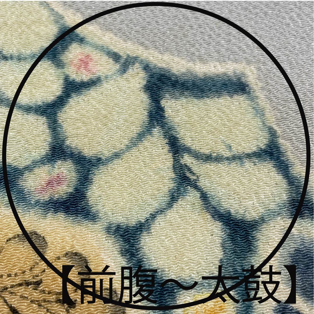 名古屋帯 江戸納戸色 作家物 辻ヶ花 帯丈368cm 正絹 優品 ポイント柄 カジュアル 水色系 1124004013324 開き仕立て