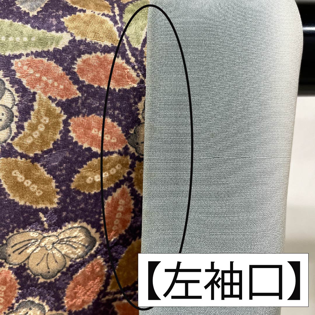 小紋 正絹 Aランク 身丈163cm 裄丈68cm 袷 中紫色(なかのむらさきいろ) 辻ヶ花 紫系 1115007723420