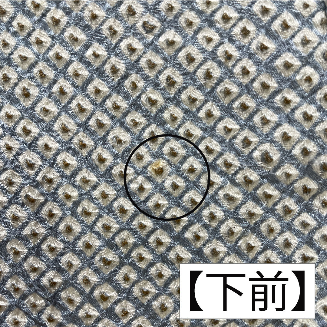 小紋 正絹 身丈155.5cm 裄丈64.5cm 袷 青白磁色(せいはくじいろ) 総絞り 疋田絞り Aランク 水色系 1115004673324