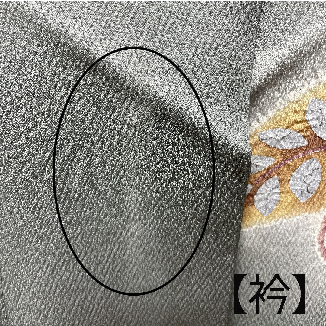 訪問着 袷 身丈159.5cm 裄丈64cm 浅葱鼠色 桐屋翠山工房 辻ヶ花 正絹 Aランク グレー系 1112002113322