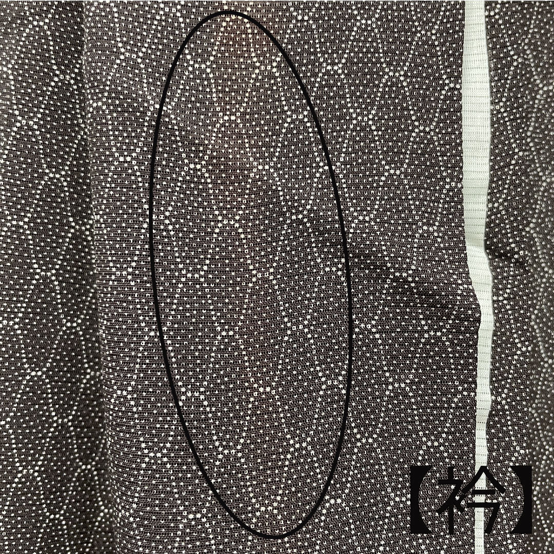 夏物 正絹 小紋 身丈160cm 裄丈63.5cm 黒鼠色(くろねずいろ) 幾何学模様 絽 Aランク 茶系 1132001673414