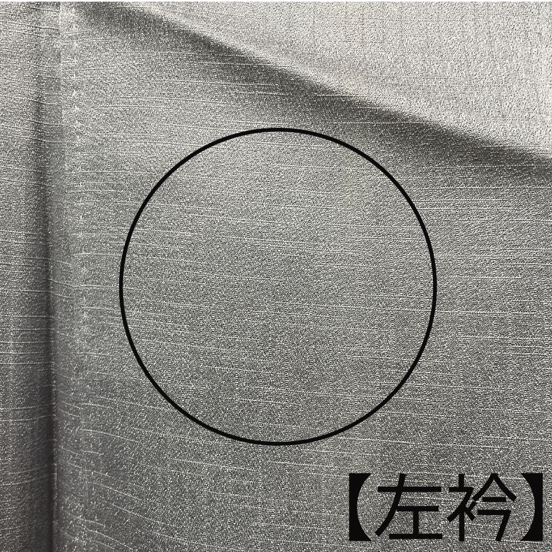 訪問着 袷 身丈163.5cm 裄丈67cm 鉛色 金彩加工 草花模様 正絹 Aランク グレー系 1112002603422