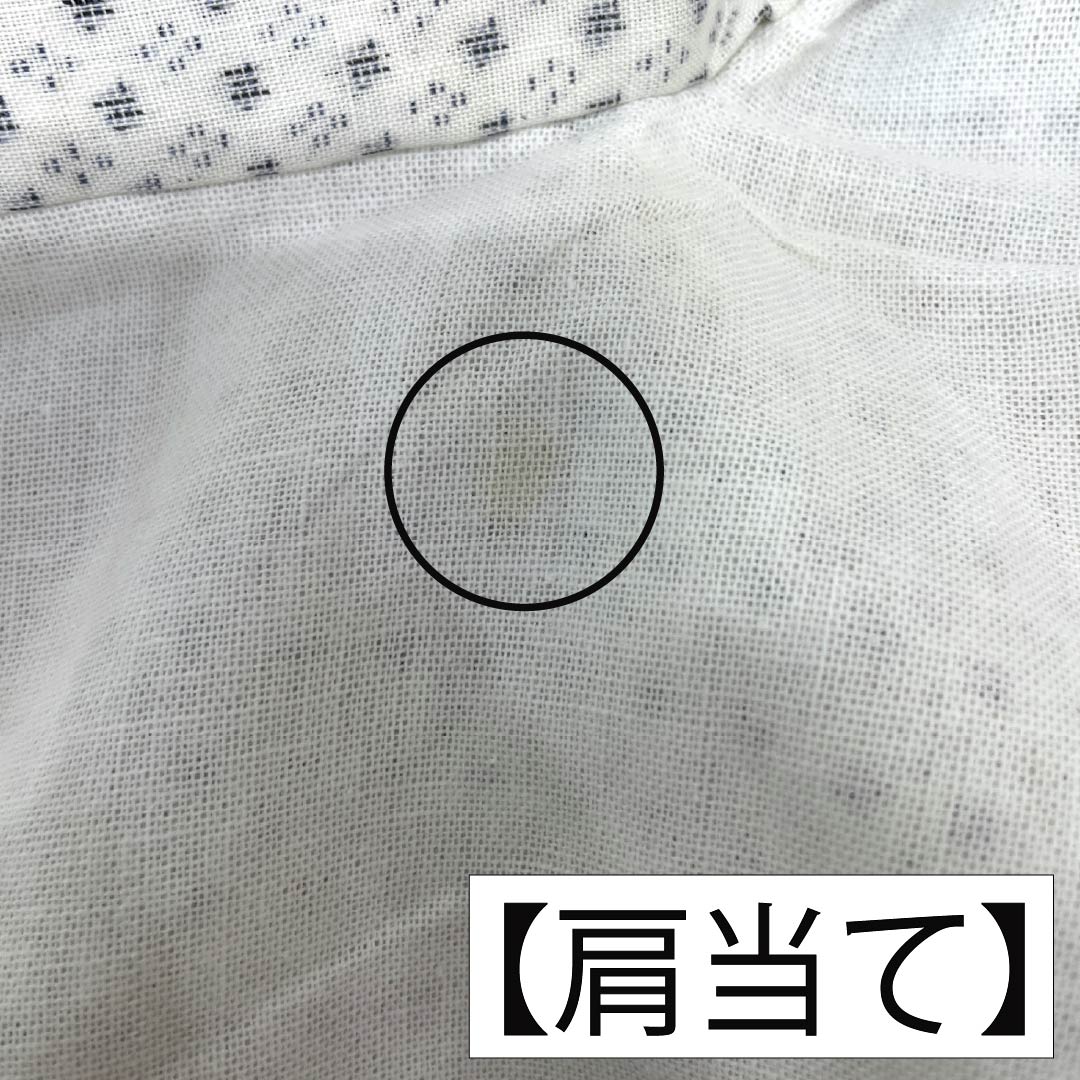 夏物 麻 男物 Bランク 身丈141cm 裄丈68cm 能登上布 絣柄 紗 白系 1132006454411