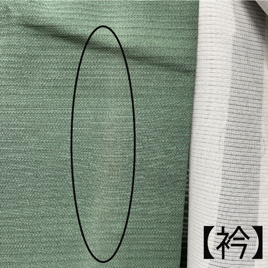 夏物 正絹 色無地 身丈162.5cm 裄丈66cm 笹色(ささいろ) 素無地 絽 Aランク 緑系 1132001073419