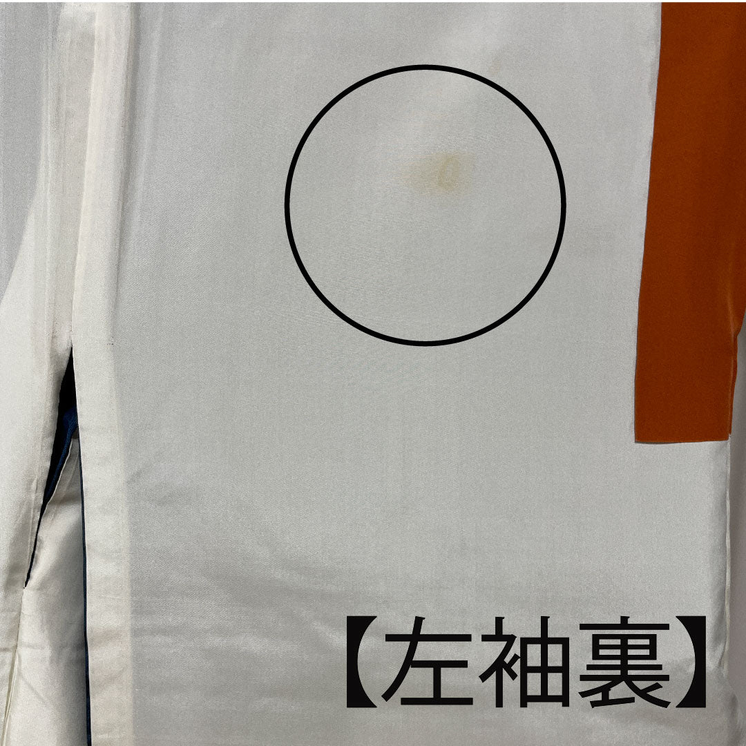 大島紬 身丈155cm 裄丈69.5cm 紺鼠色 藍鉄色 縞模様 正絹 Aランク 袷 青系 1116001693317