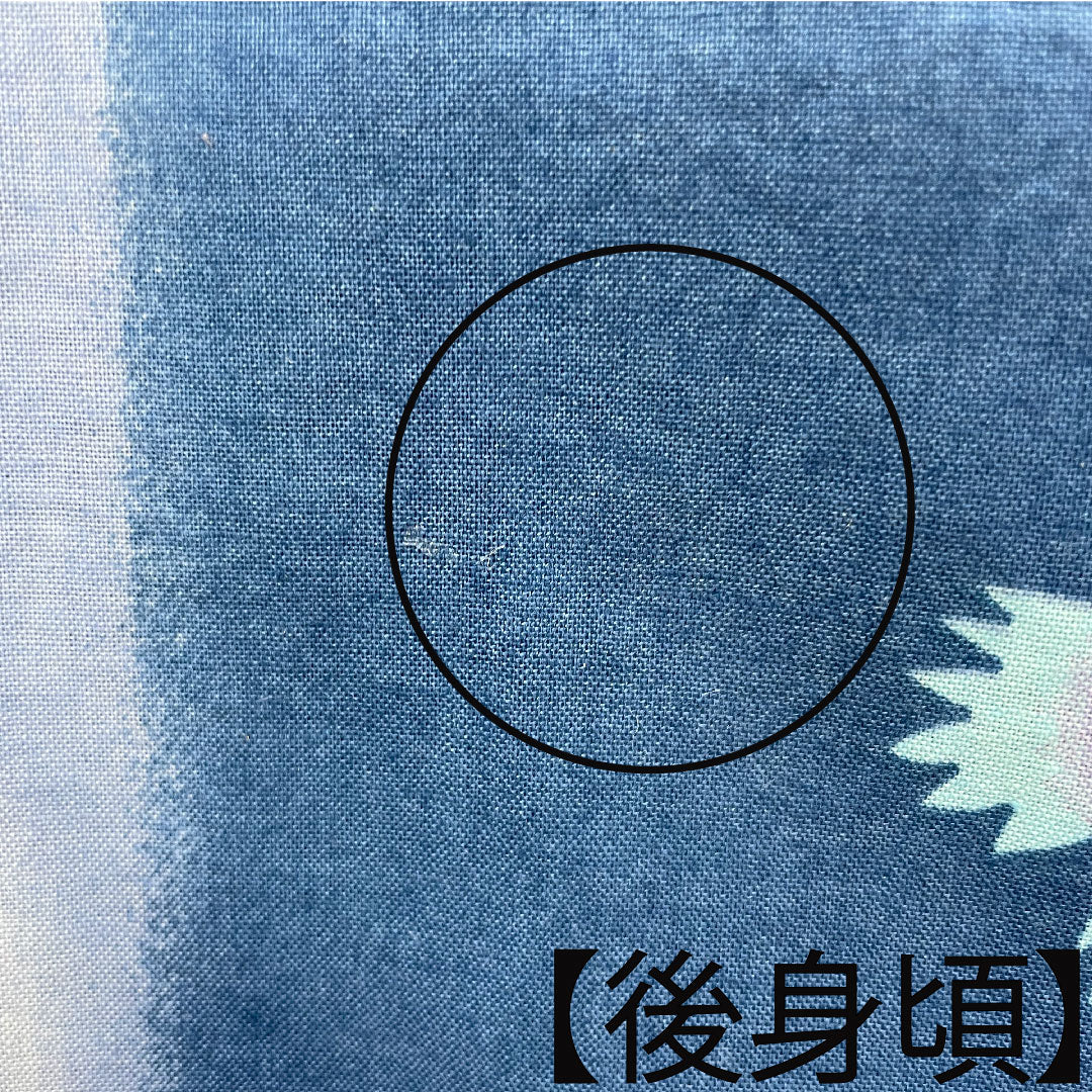 浴衣 木綿 身丈159.5cm 裄丈61cm Aランク 単衣 青系 撫子 縞 1118005063317