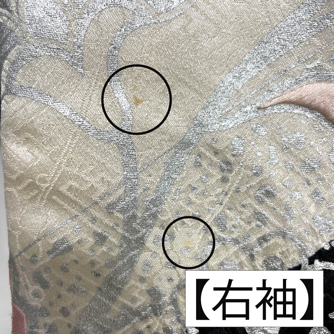 訪問着 正絹 Bランク 袷 身丈161cm 裄丈64.5cm 絞り 銀駒刺繍 重ね衿付き 紗綾形 笹 草花 モノトーン 1112007344427