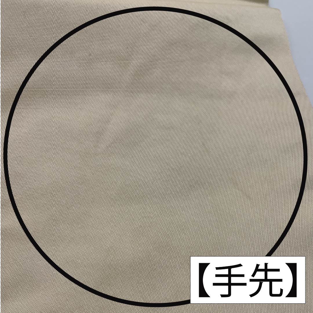 Nagoya Obi, Off-White (Kinari-iro), Fan Pattern, Chrysanthemum, and Camellia Design, 351cm Long, Pure Silk, Grade B, Six-Ply, Semi-Formal, Cream-Tone, Item Number: 1124008924315, Nagoya Style