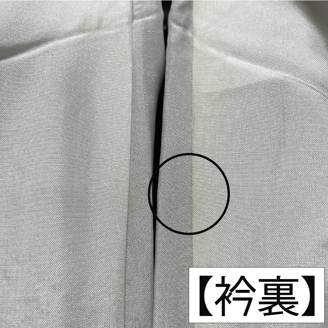 色無地 正絹 身丈157cm 裄丈64cm 柳茶色(やなぎちゃいろ) 一つ紋 蔦 袷 Sランク 緑系 1114001592319