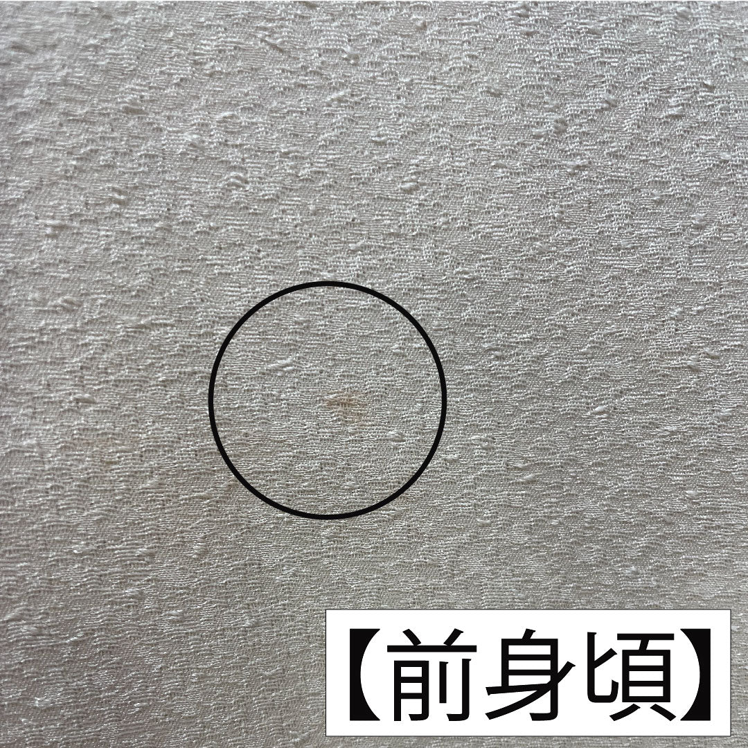 Plain color, polyester, length 170.5cm, sleeve length 65cm, off-white (kinari-iro), washable kimono, one crest, Gosan-kiri, lined, A rank, beige, 1114001263625