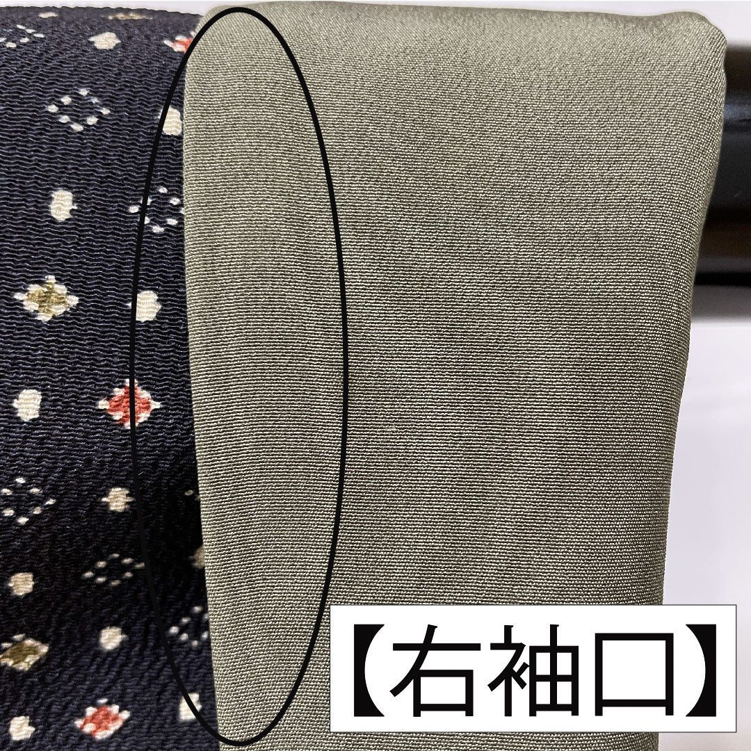 小紋 正絹 身丈156.5cm 裄丈64cm 袷 抽象模様 Aランク 黒系 1115004883310