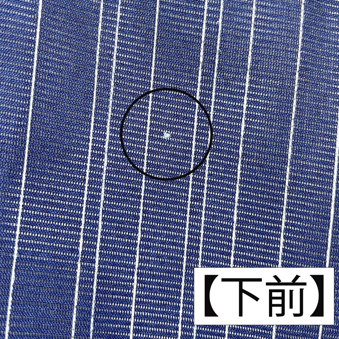 Summer kimono, polyester, small pattern, length 158cm, sleeve length 63.5cm, navy blue, striped, line pattern, washable kimono, silk, A rank, blue 1132001963317