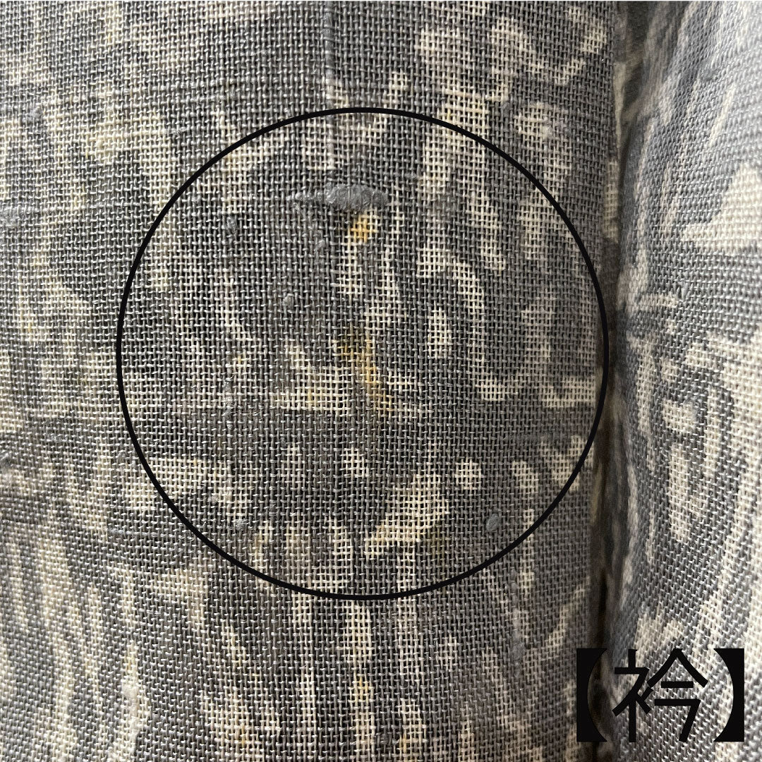 夏物 正絹 小紋 身丈167.5cm 裄丈66.5cm 絹鼠色(きぬねずいろ) 幾何学模様 紗 Aランク グレー系 1132001493522