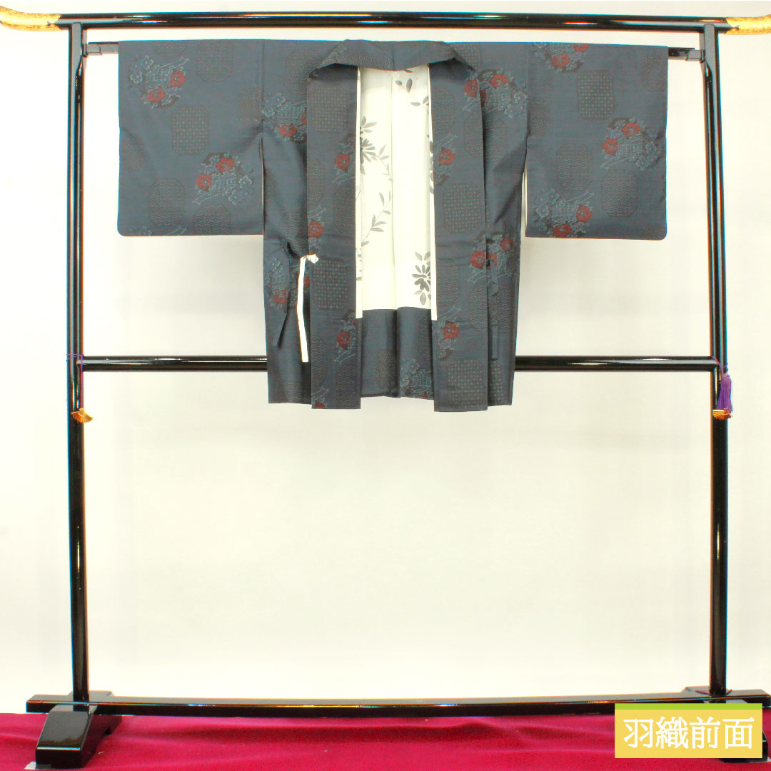 大島紬 正絹 身丈157cm 裄丈64.5cm アンサンブル Sランク 袷 紺系 1116003242318