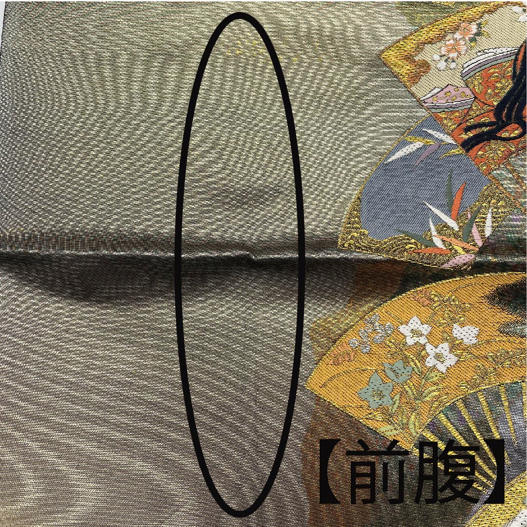 (Unmade) Fukuro Obi (kishu brown) Murasaki Shikibu Ogi Ichizo Obi length 462cm Pure silk A rank Six-pass Formal Gray 1123007943422