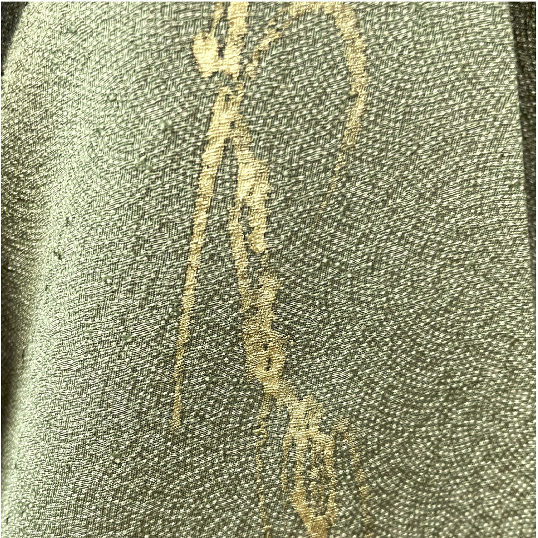 小紋 身丈153.5cm 裄丈62cm 袷 利休色 江戸小紋 作家物 鮫 正絹 Aランク 緑系 1115003443219