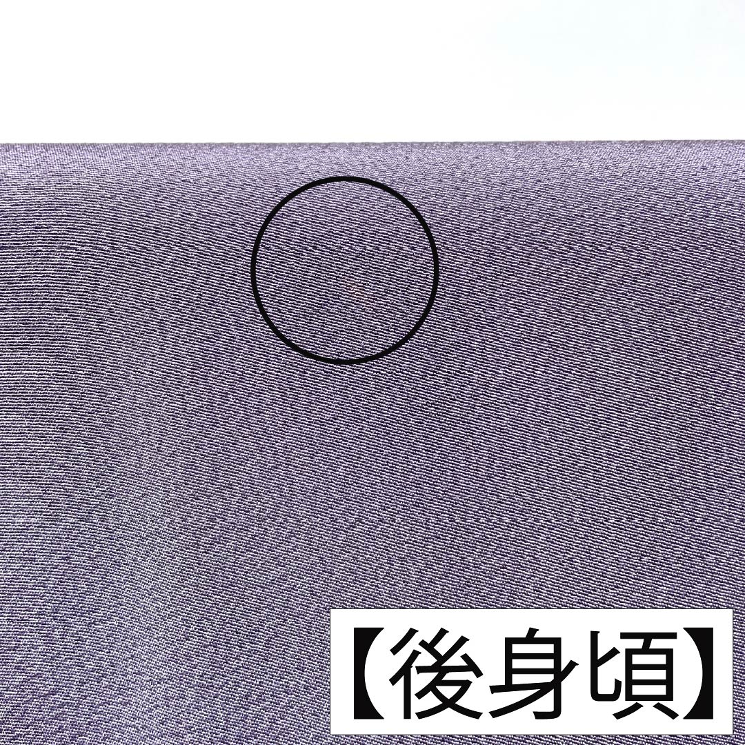 色無地 正絹 Aランク 身丈160.5cm 裄丈67cm 似藤色(にせふじいろ) ちりめん地 素無地 一つ紋 袷 紫系 1114003123420
