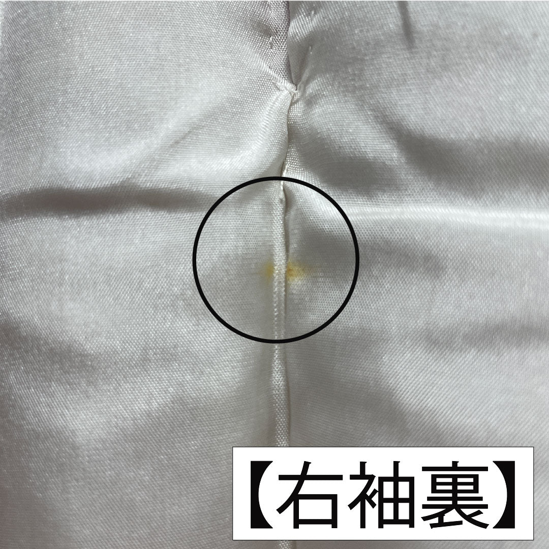 色無地 正絹 身丈157.5cm 裄丈63cm 桃紅色(とうこうしょく)綸子 一つ紋 蔓柏 袷 Aランク ピンク系 1114002003313