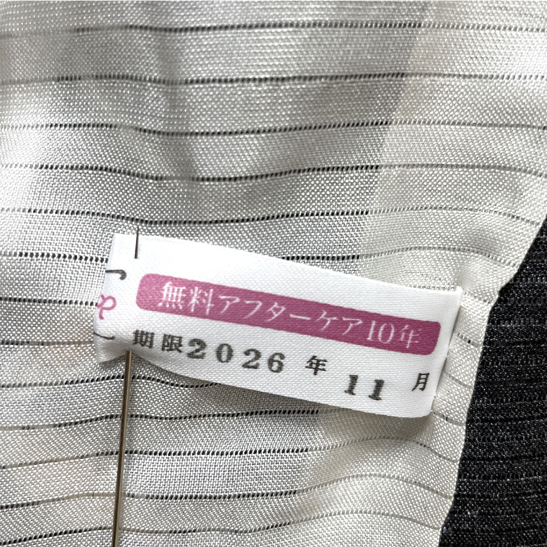 夏物 正絹 小紋 身丈157.5cm 裄丈65cm 七宝 絽 Sランク 黒系 1132001522310