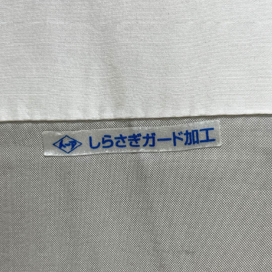 訪問着 正絹 Bランク 袷 身丈161.5cm 裄丈63.5cm 灰白色(かいはくしょく) 牛首紬 抽象模様 純一郎 作家物 しつけ糸付き グレー系 1112006994422