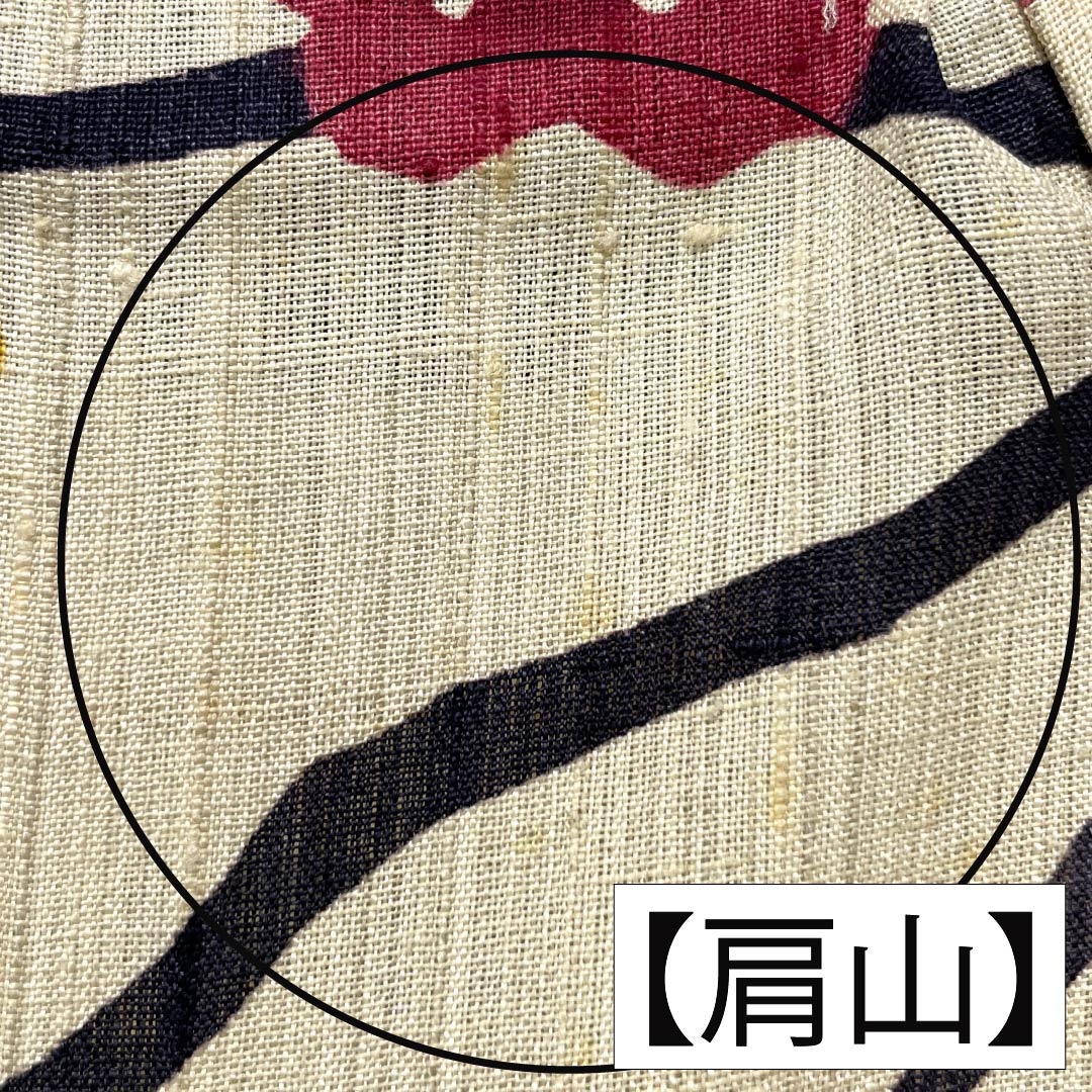 Summer pure silk tsumugi Length 154.5cm Sleeve length 63cm Tokyo white-brown color Ryukyu Bingata raw tsumugi Pine, bamboo and plum gauze B rank Beige 1132002114225