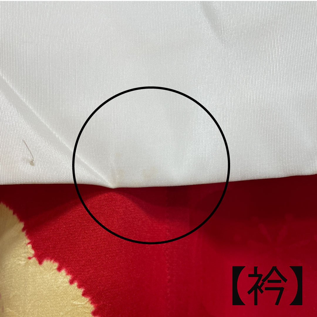 長襦袢 正絹 身丈120cm 裄丈67.5cm 単衣 土耳古赤色 振袖用 梅 Aランク 赤系 1129000293112