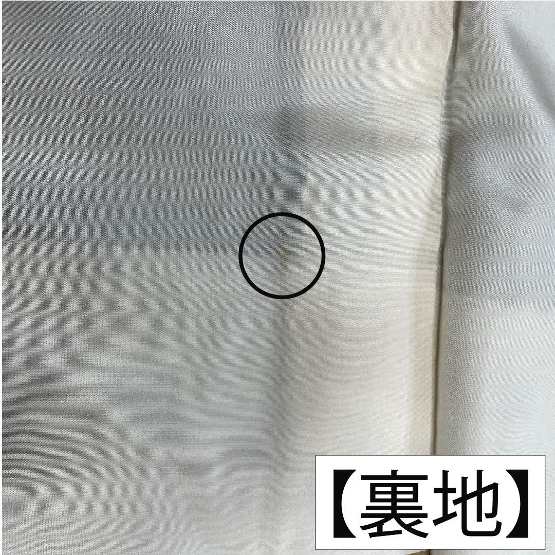 訪問着 正絹 袷 身丈157cm 裄丈66cm 青宣徳色(あおせんとくいろ) 濡れ描き 落葉模様 Aランク 緑系 1112004853319