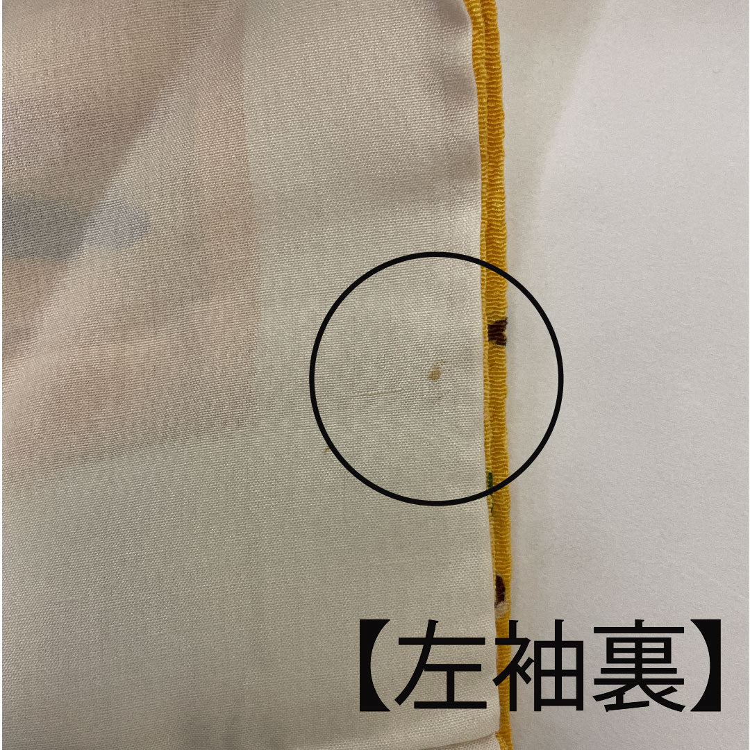 小紋 身丈156.5cm 裄丈64cm 袷 紅型 正絹 Aランク 黄系 1115002033323