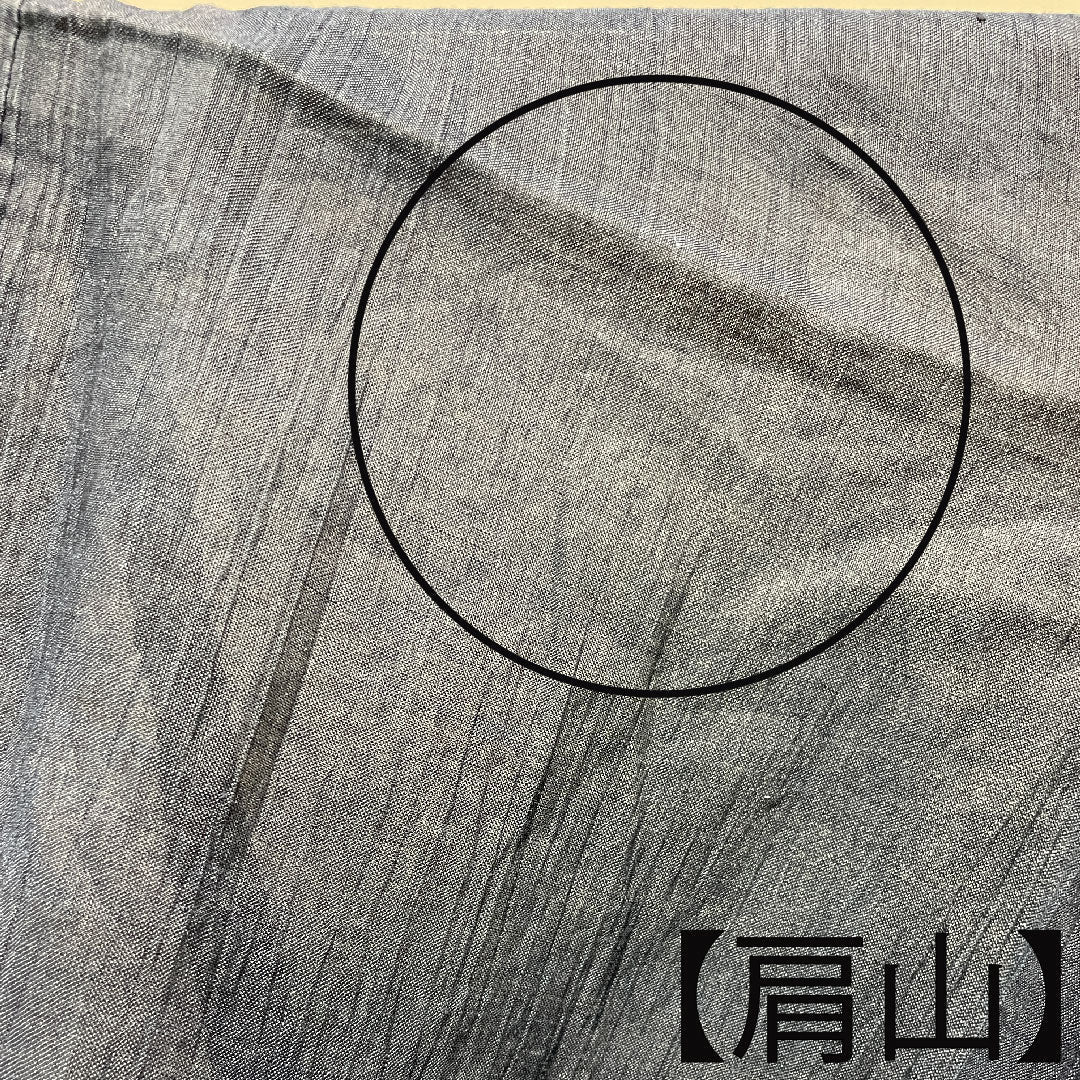 夏物 麻 男物 身丈145cm 裄丈67cm 濃紺色(のうこんいろ) 小千谷縮 紗 Bランク 紺系 1132000744118