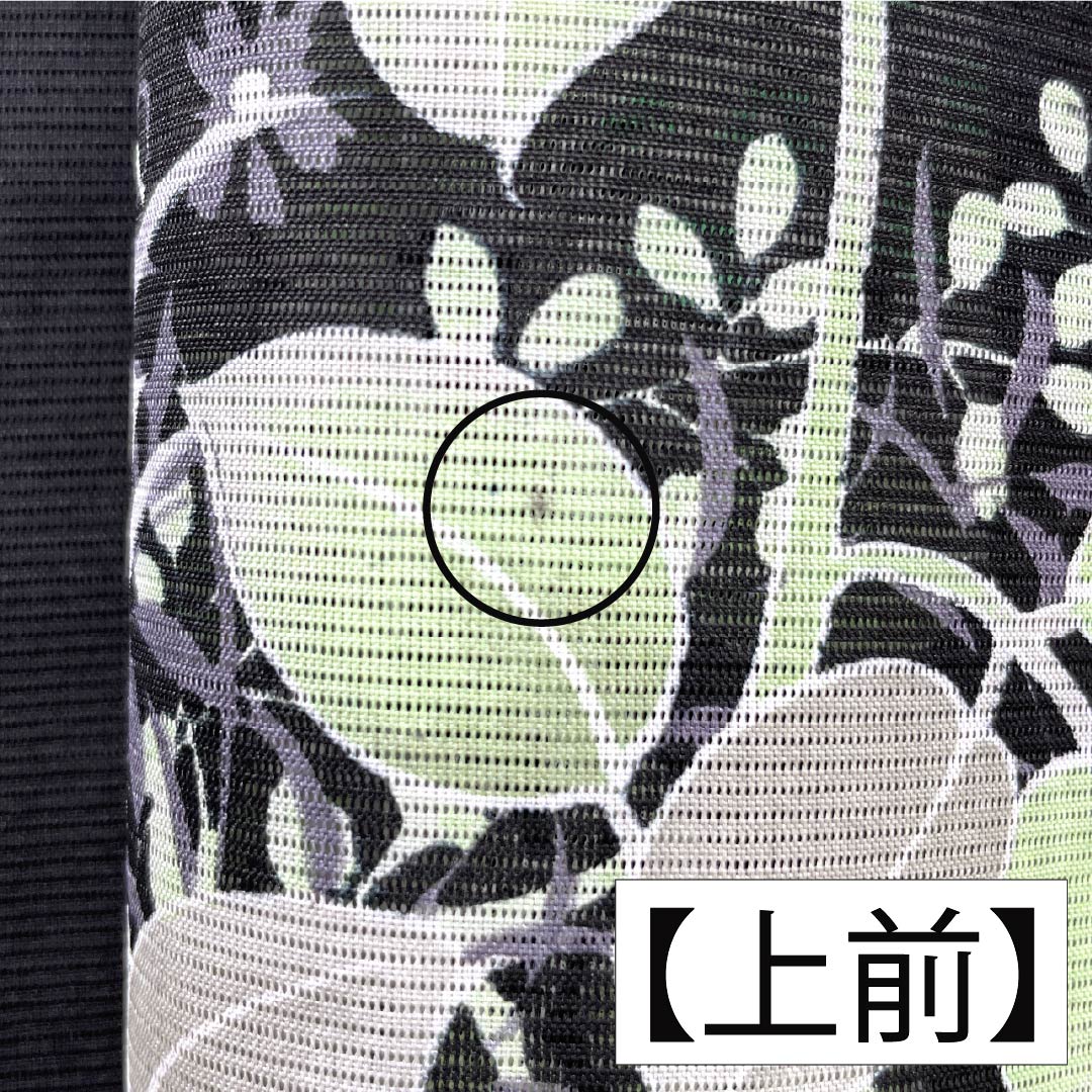 夏物 ポリエステル 小紋 身丈167cm 裄丈63.5cm 紫陽花 菖蒲 洗える着物 絽 Aランク 黒系 1132002283510