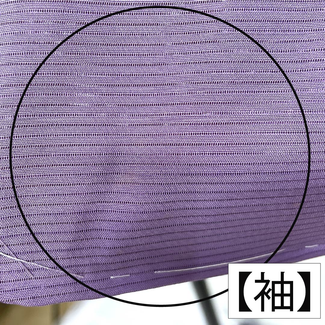 夏物 正絹 色無地 Aランク 身丈154.5cm 裄丈63.5cm 葵色(あおいいろ) 素無地 一つ紋 木瓜 絽 紫系 1132004823220