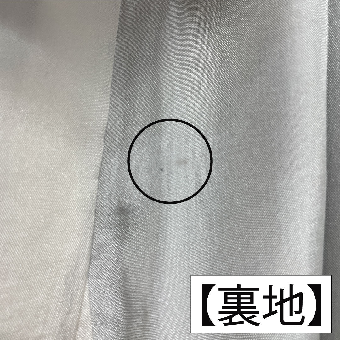 色無地 正絹 身丈163.5cm 裄丈63.5cm 露草色(つゆくさいろ) 一つ紋 五三桐 袷 Sランク 青系 1114001912417