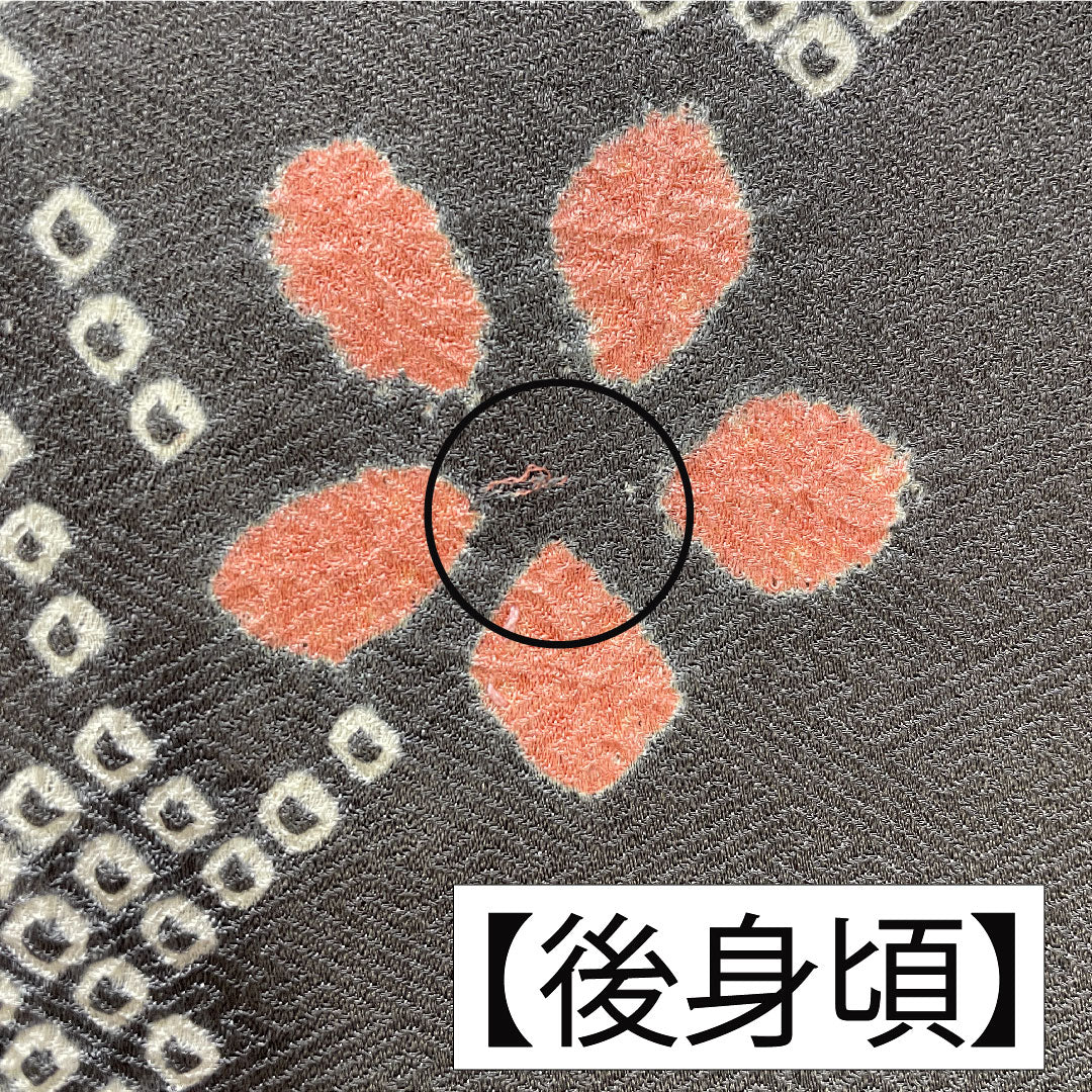 訪問着 正絹 袷 身丈164cm 裄丈63.5cm 藍鼠色(あいねずいろ) 部分絞り 桜 Aランク グレー系 1112005773422