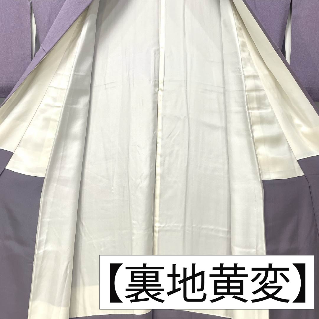 小紋 正絹 身丈160.5cm 裄丈64cm 袷 薄紫色(うすむらさきいろ) 墨流し染 Aランク 紫系 1115005523420